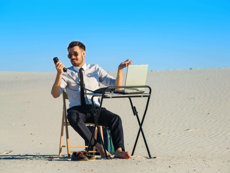 Smart Worker In The Desert